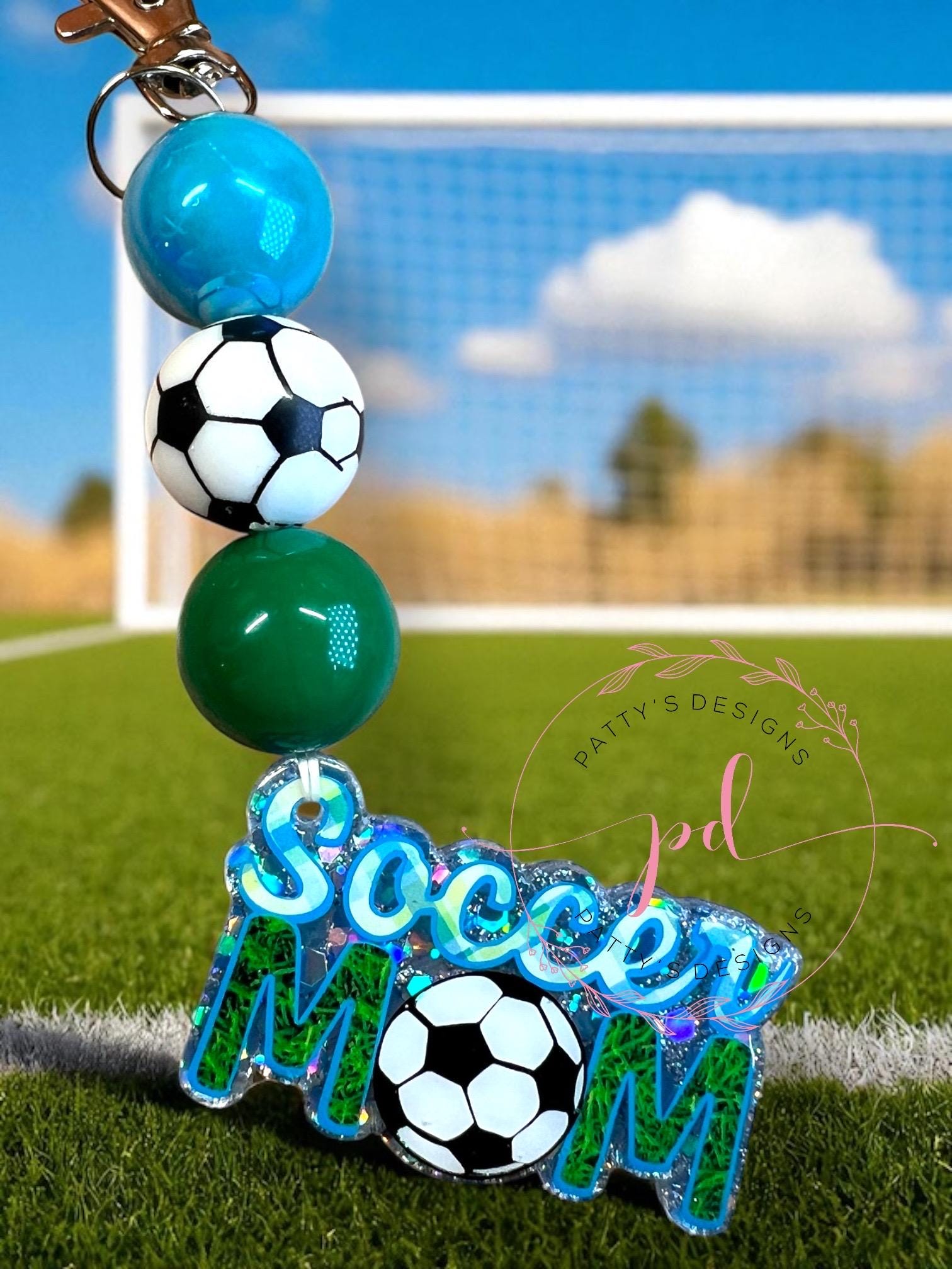 Soccer Mom Beaded Keychain