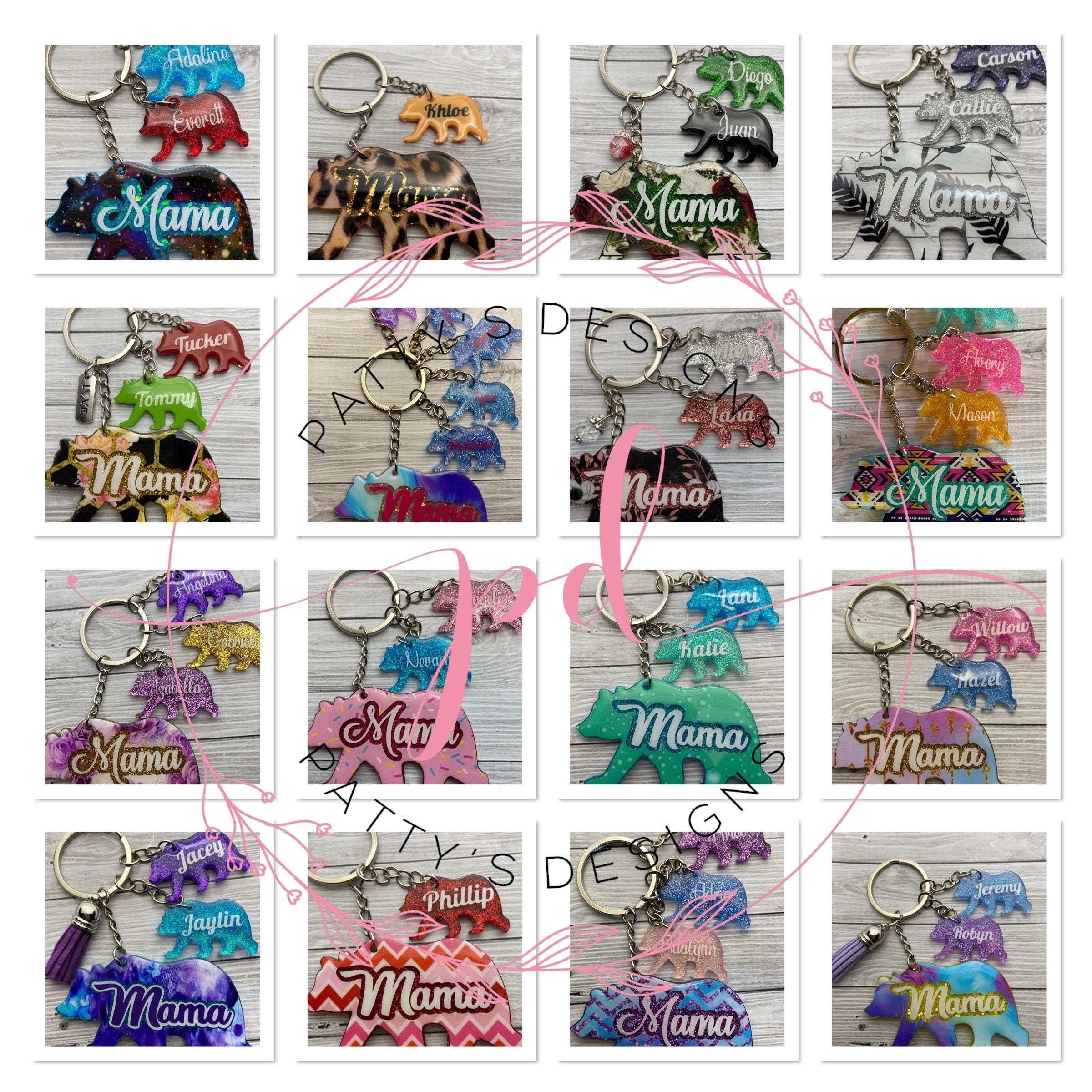 Mama Bear and Little Cubs Keychains Customizable - Thumbnail 3