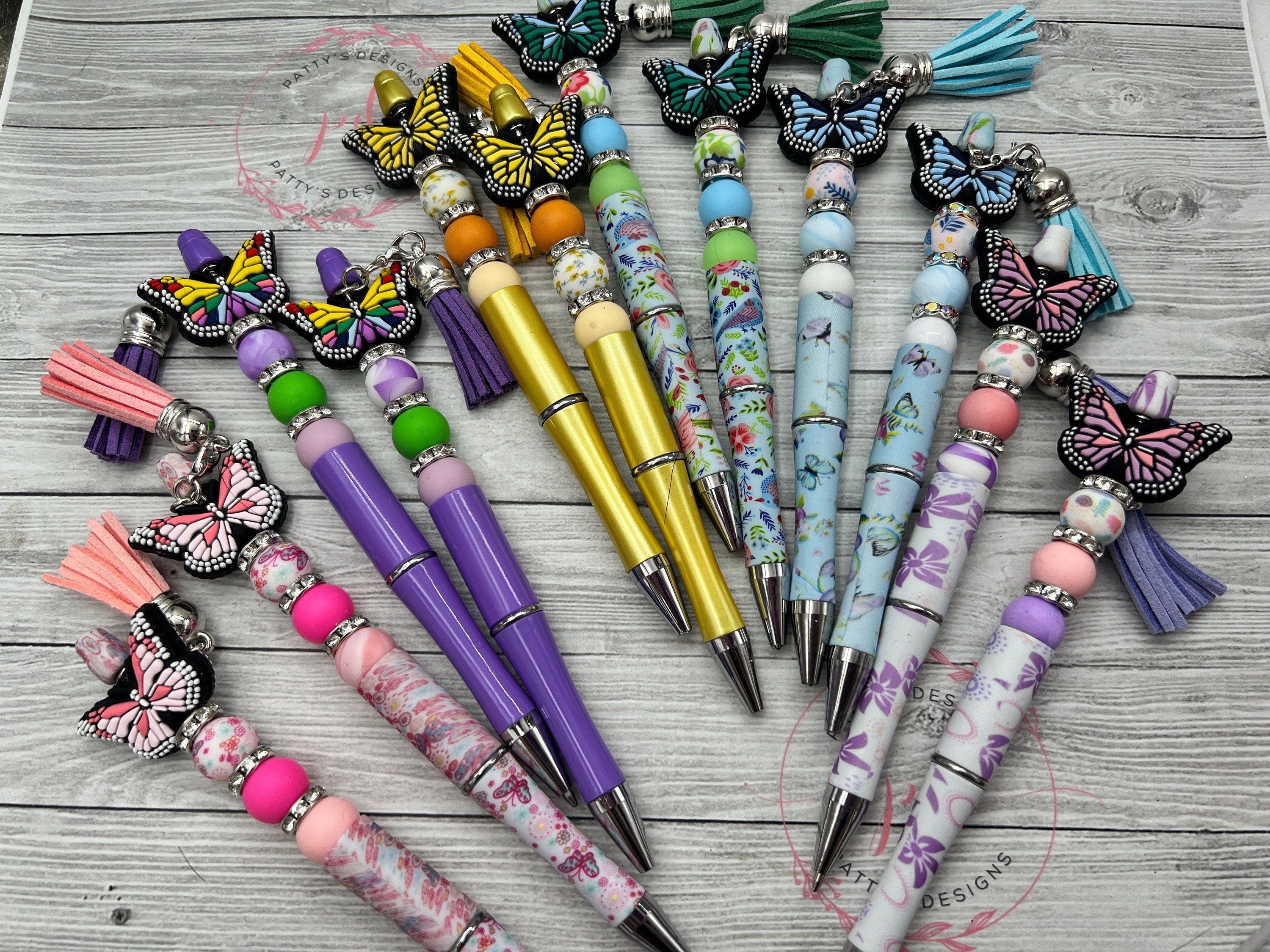 Butterfly Beaded Pen w/ Ink Refill