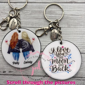 Best Friends Keychain, BFF Keychain, Friends Keychain, Best Friend Gift, Best Friend Gift Personalize