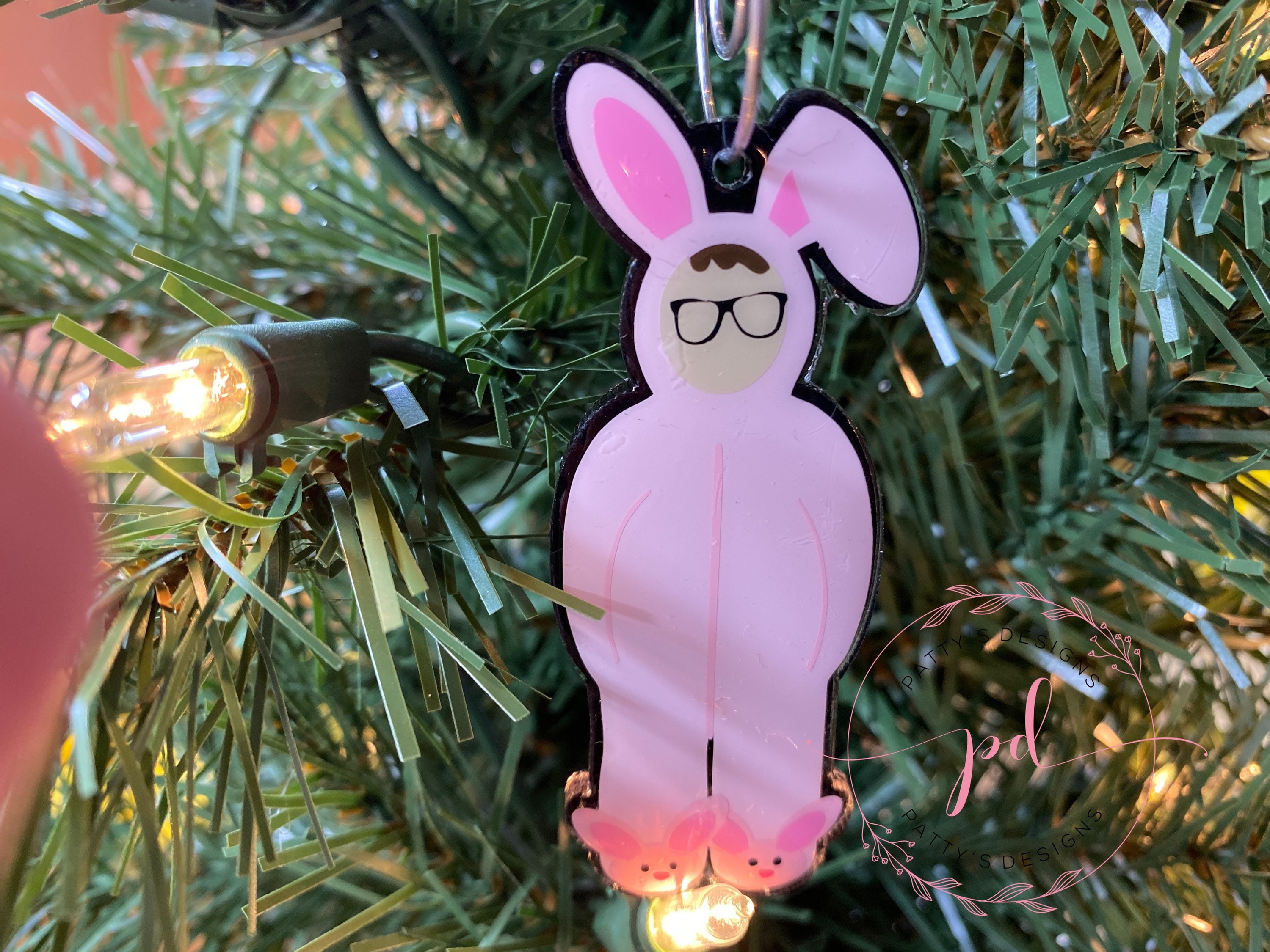 Pink Bunny Ornament/Keychain