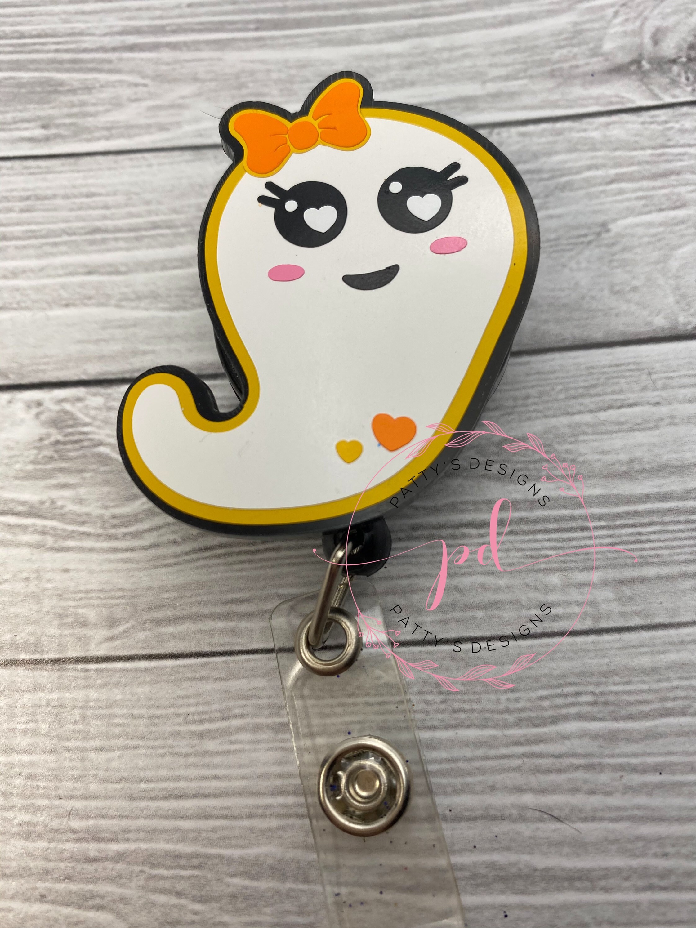 Ghost Badge Reel, Badge Holder, ID Holder, Halloween