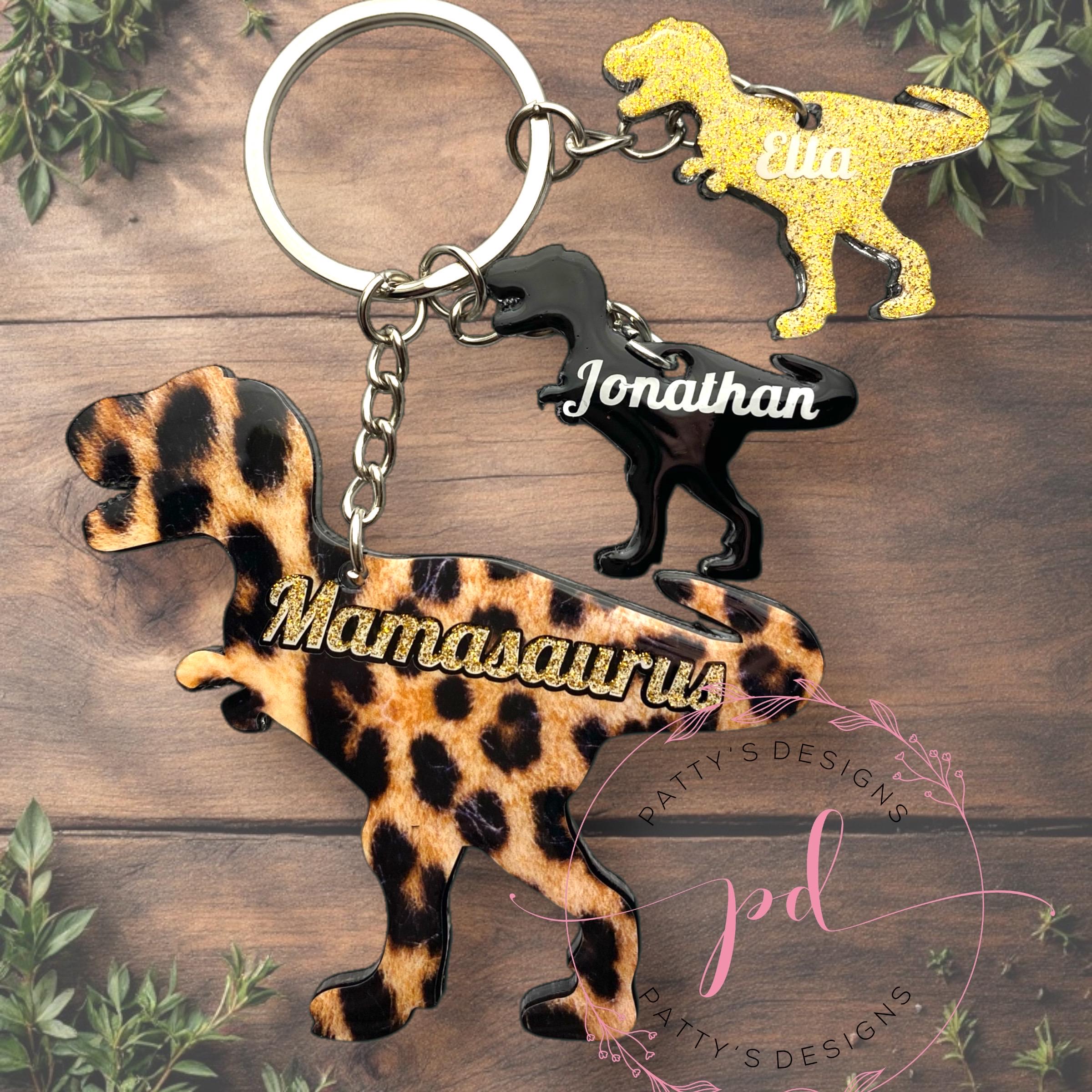 Mamasaurus Rex and Baby T-Rex Keychain - Thumbnail 2