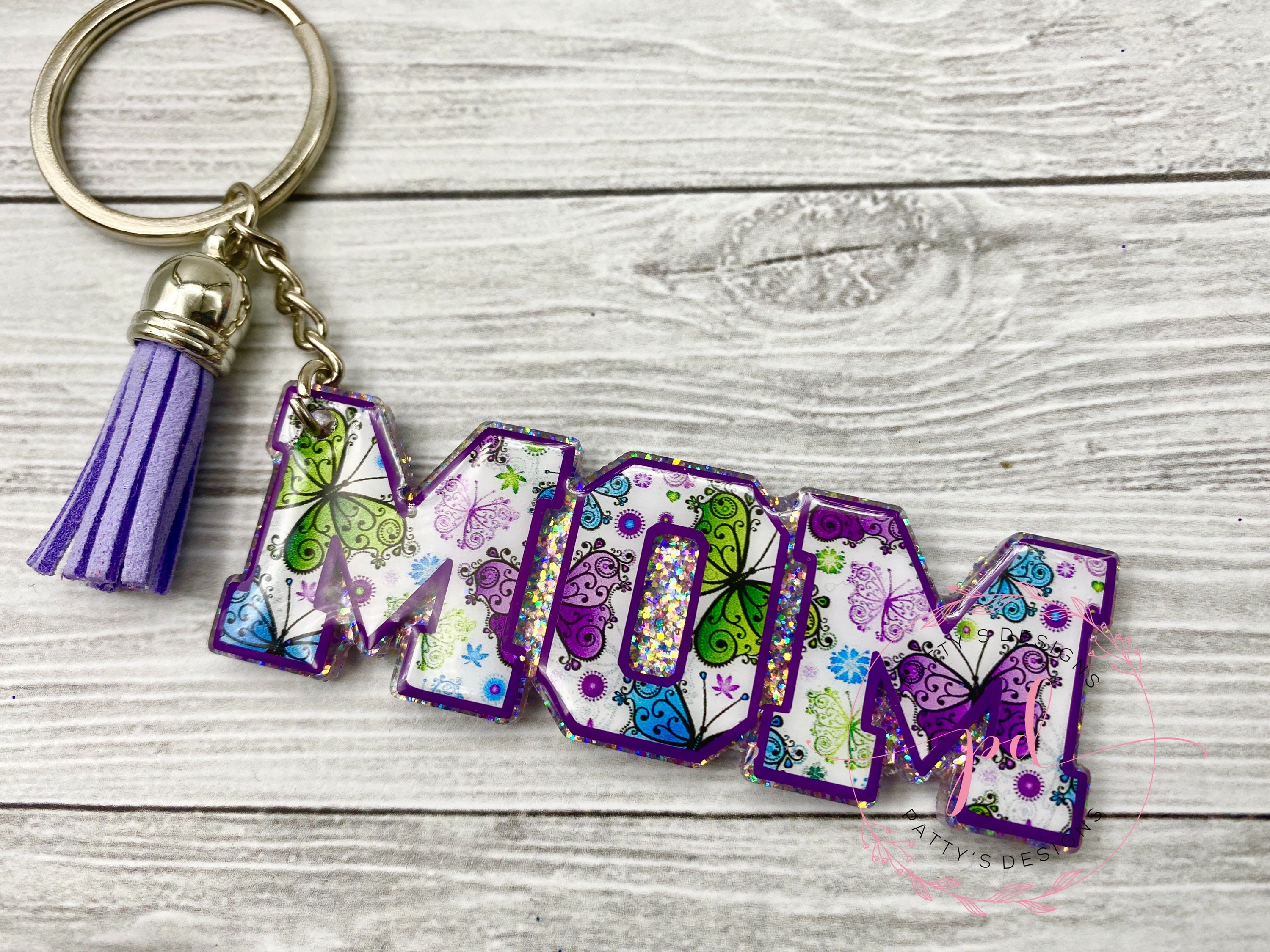 Whimsical Butterfly Mom Keychain, Mother’s Day, Gifts for Mom