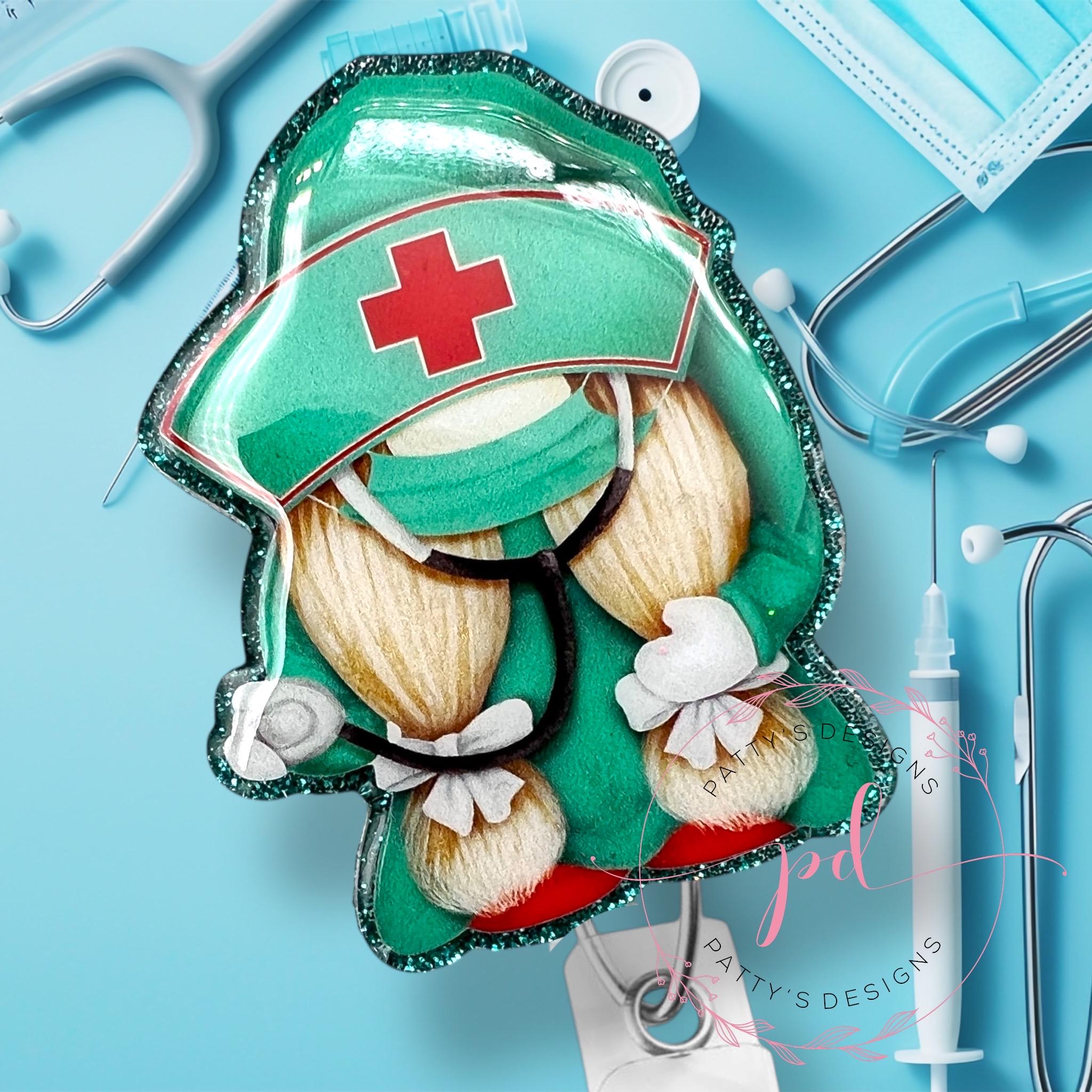 Nurse Gnome, Badge Reel, Badge Holder, ID Holder