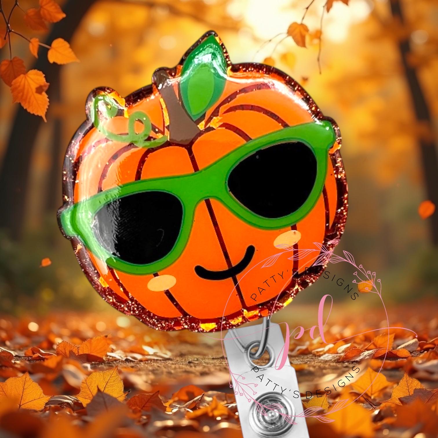 Cool Pumpkin Badge Reel, Badge Holder, ID Holder