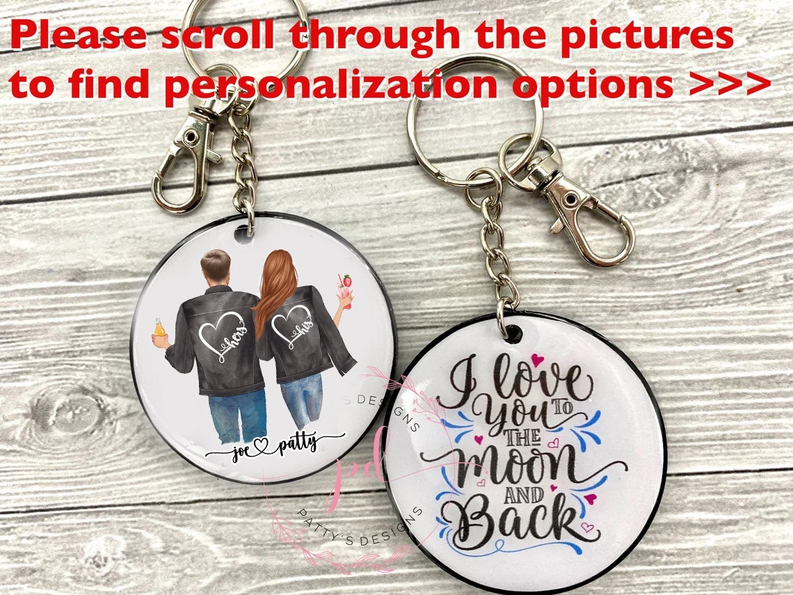 Couples Keychains, Boyfriend and Girlfriend, Husband and Wife, Best Friends Keychain, BFF Keychain, Friends Keychain Gift Personalize