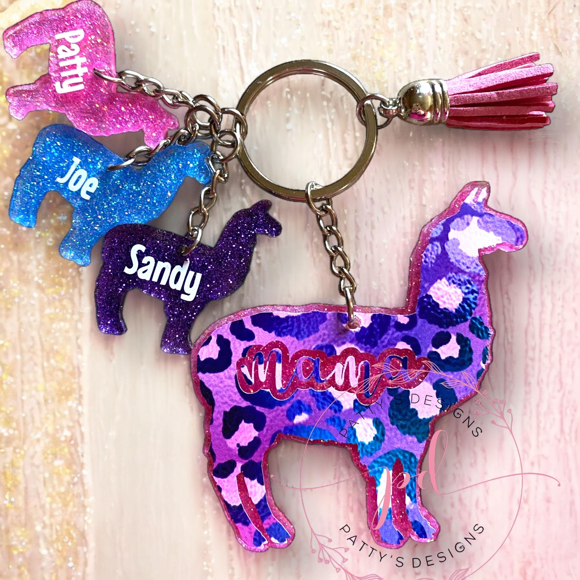 Mama Llama and Crias Acrylic Keychain