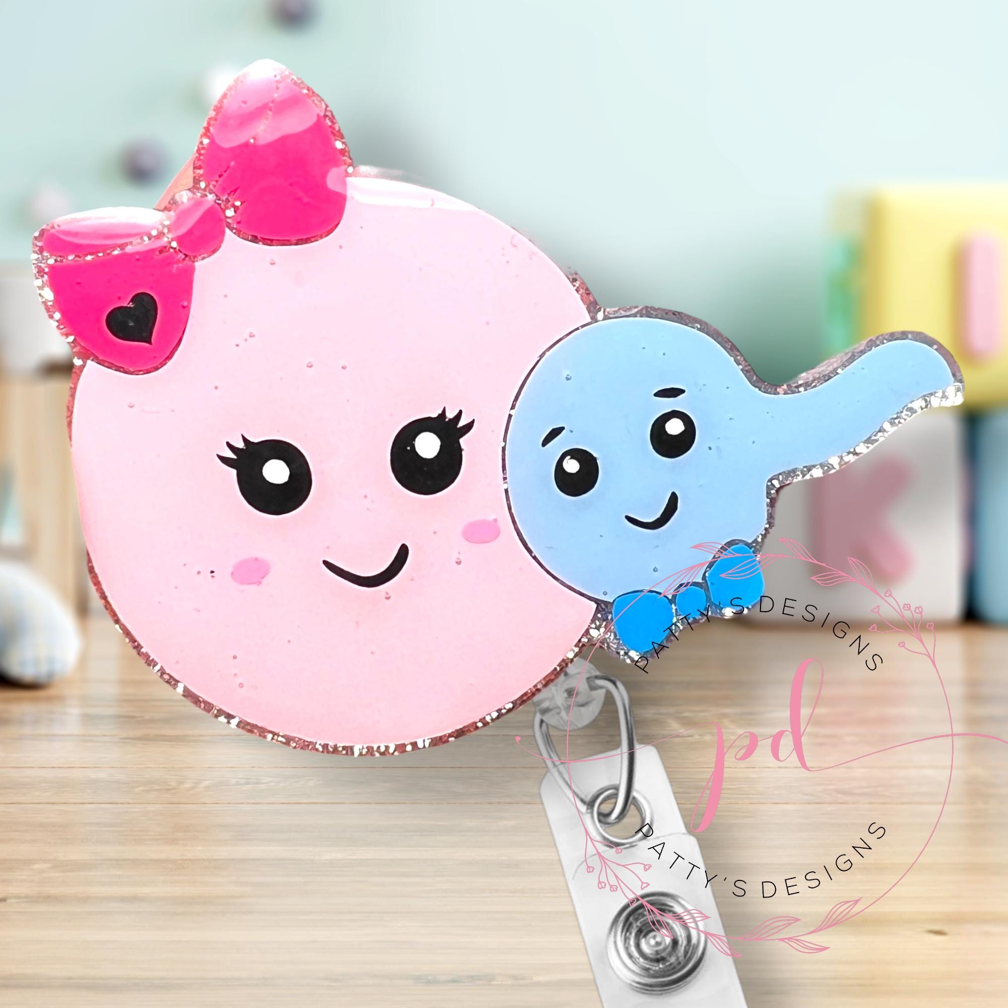 Maternity, NICU, Obstetrics Nurse Badge Reel, Bade Holder, Nursey, Pregnancy, Egg and Spermie
