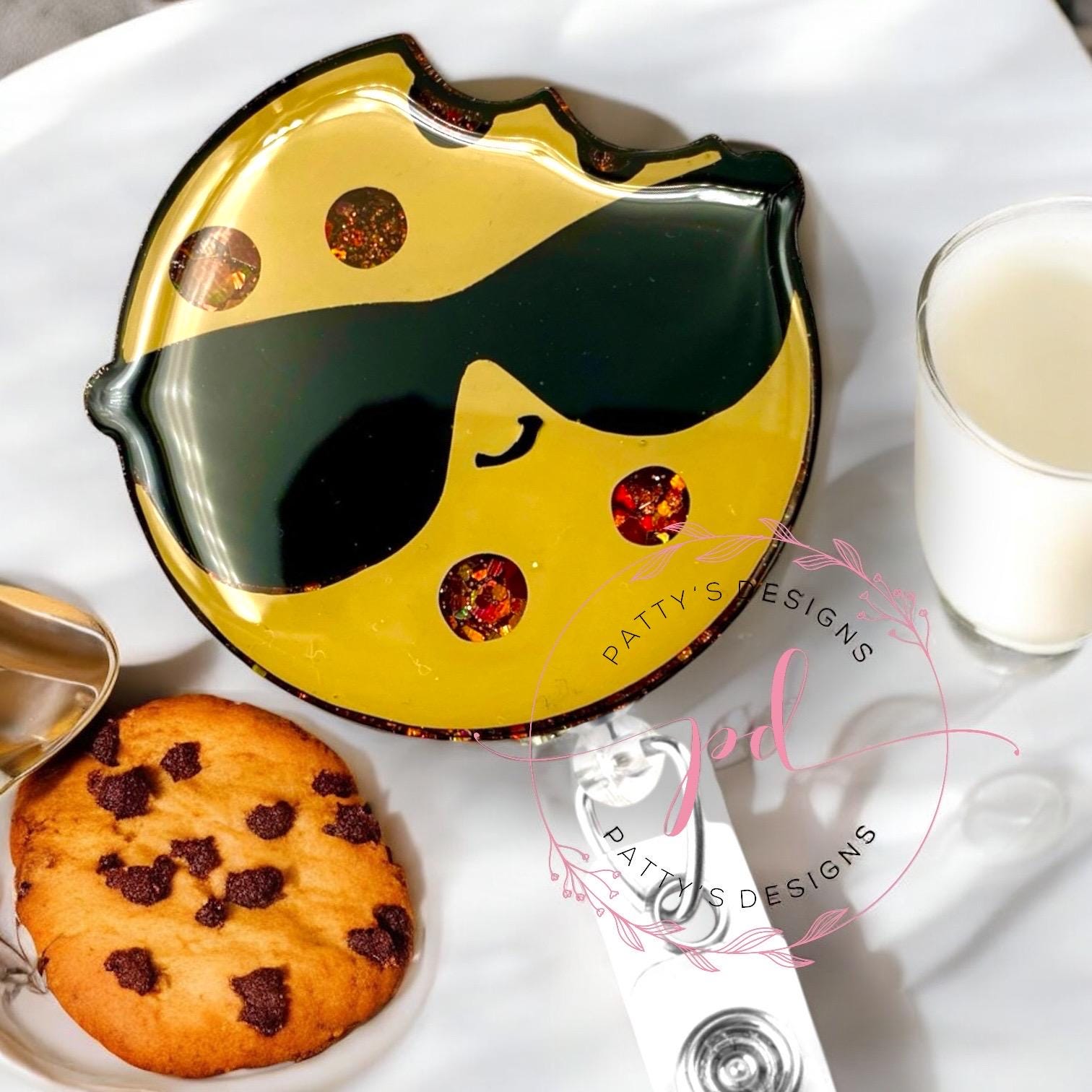 Cool Chocolate Chip Cookie Badge Reel, Badge Holder, ID Holder