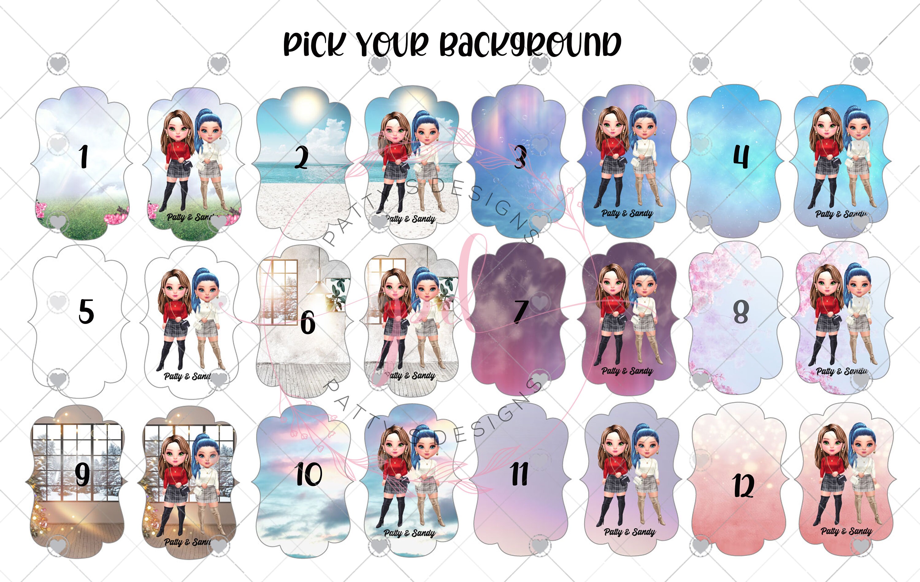 NEW Best Friends Keychain, BFF Keychain, Besties Keychain, Chibi, Friends Keychain, Best Friend Gift, Best Friend Gift Personalize - Thumbnail 7