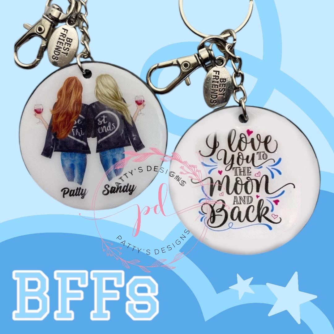 Best Friends Keychain, BFF Keychain, Friends Keychain, Best Friend Gift, Best Friend Gift Personalize