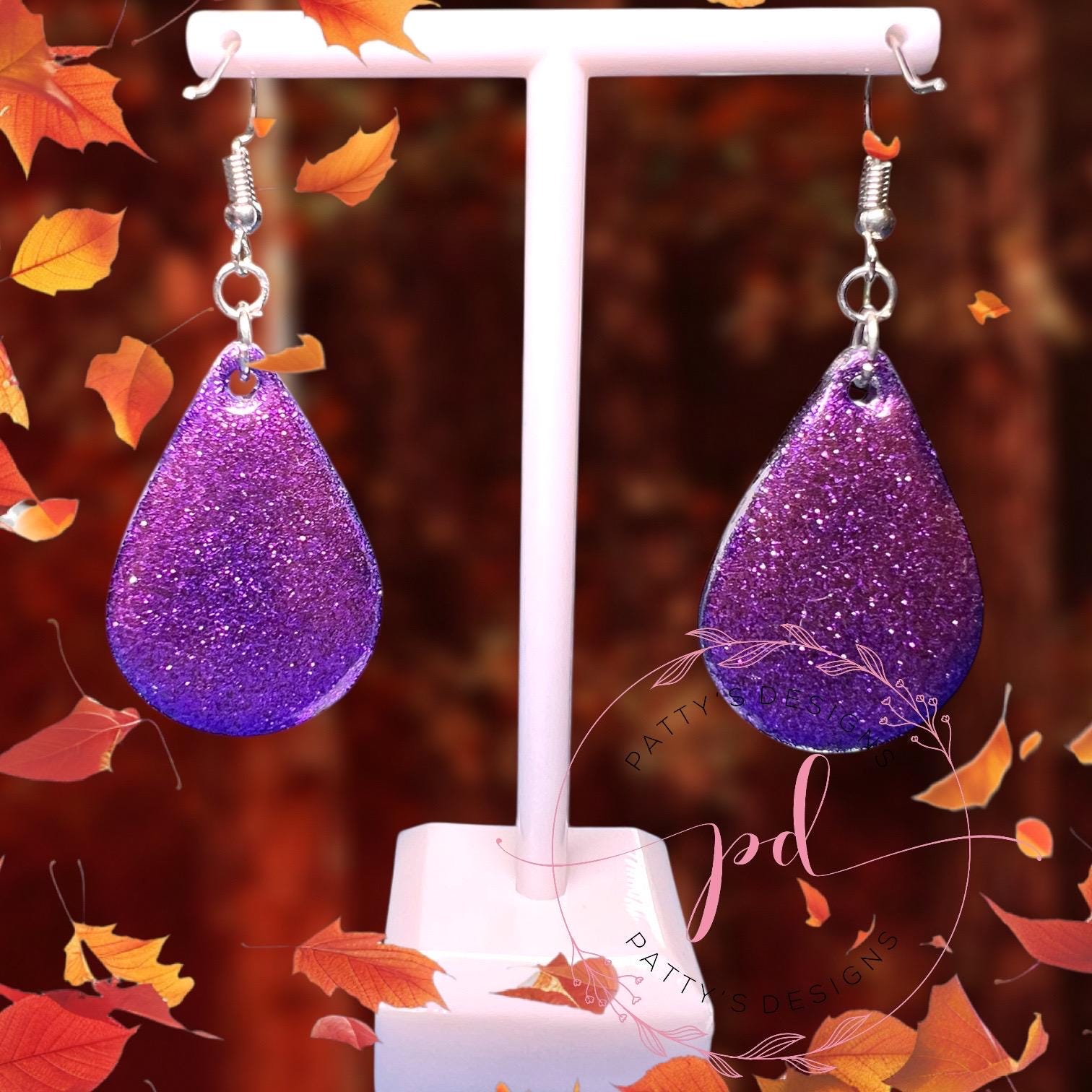 Sugar Skull Glow-in-the-Dark Teardrop Earrings - Thumbnail 2