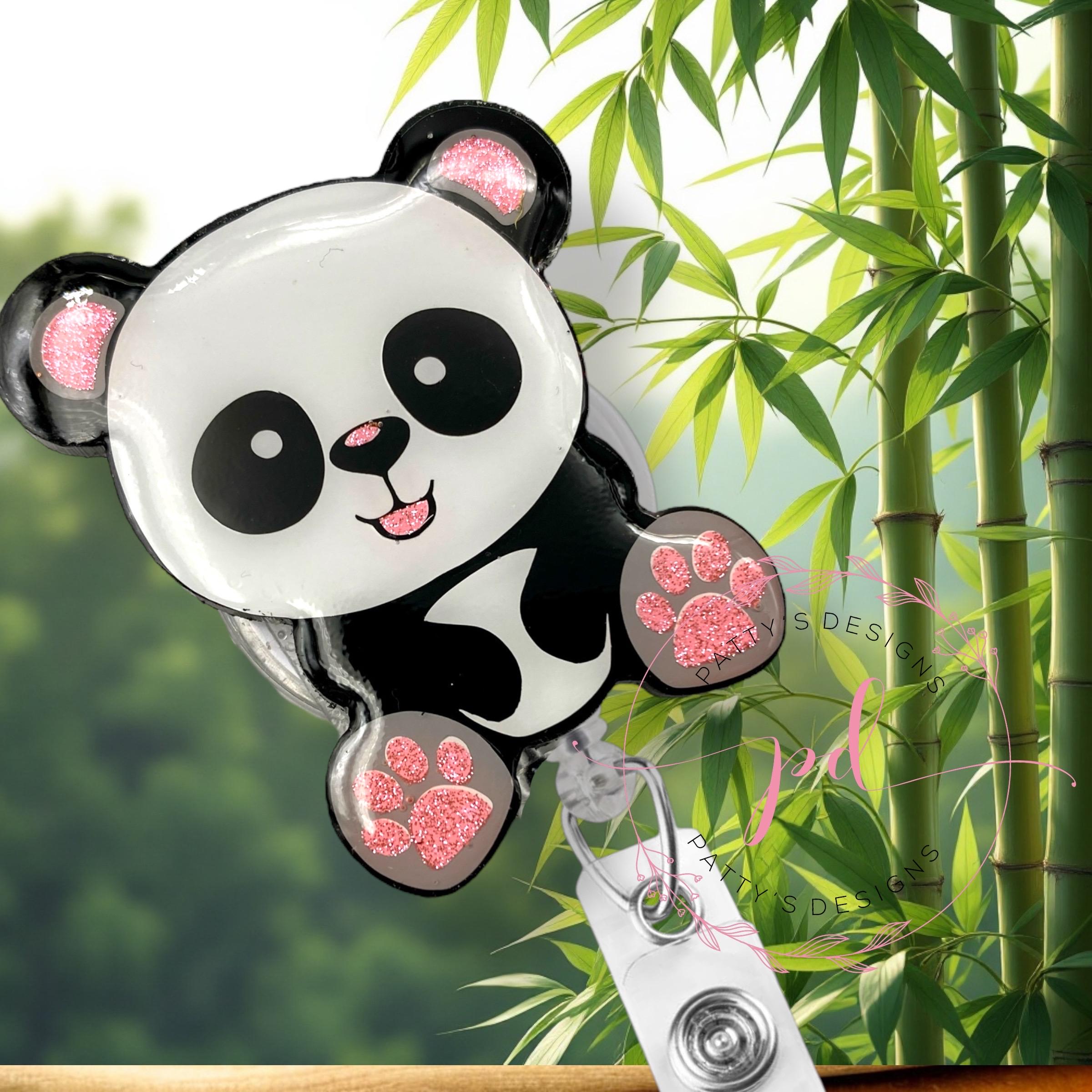 Panda Badge Reel, Badge Holder, ID Holder
