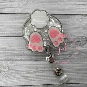 Bunny Butt, Easter Bunny Badge Reel, Badge Holder, ID Holder, Easter
