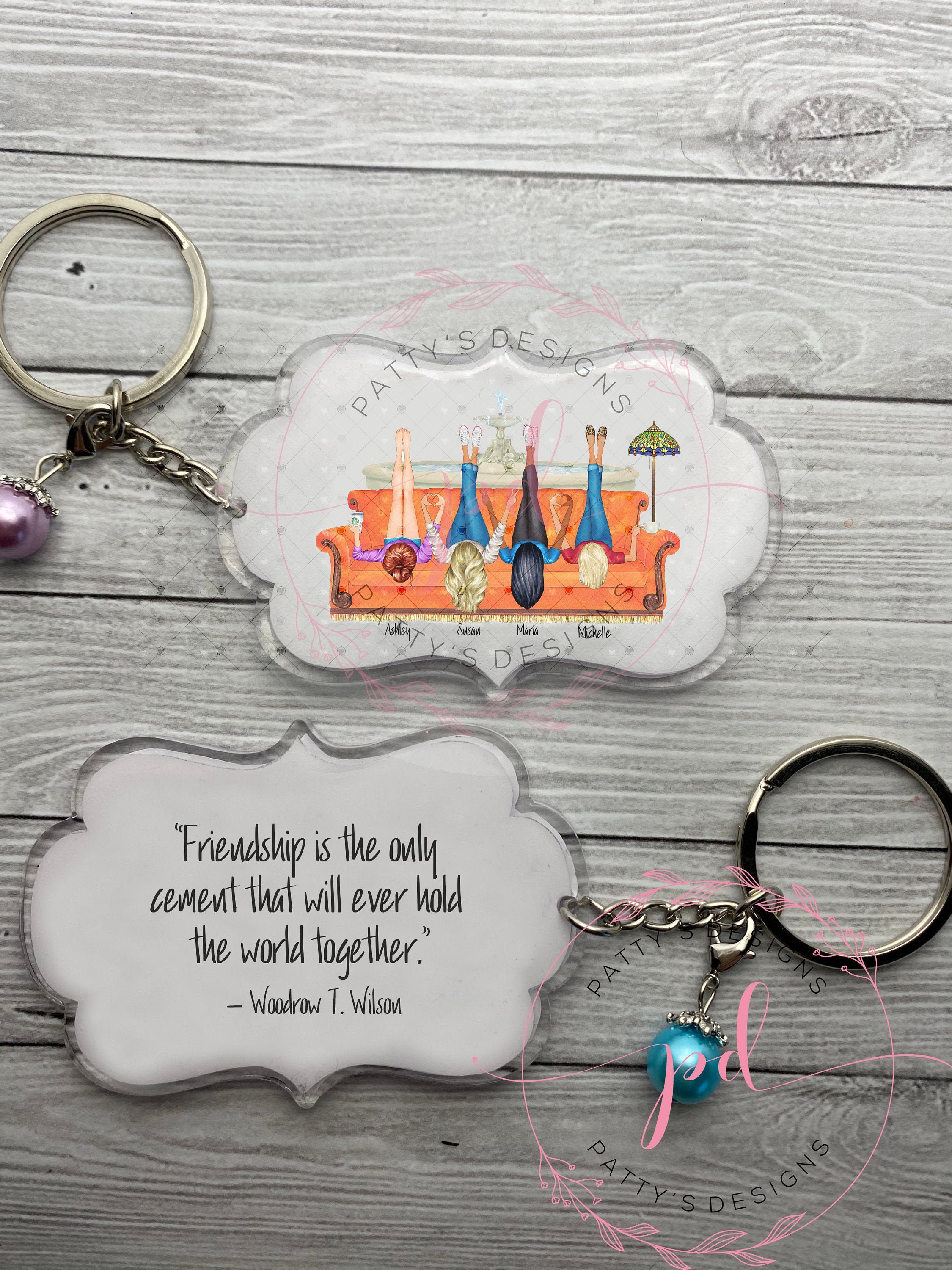 Friends Keychain, BFF Keychain, Besties Keychain, Chibi, Best Friends Keychain, Best Friend Gift, Best Friend Gift Personalize