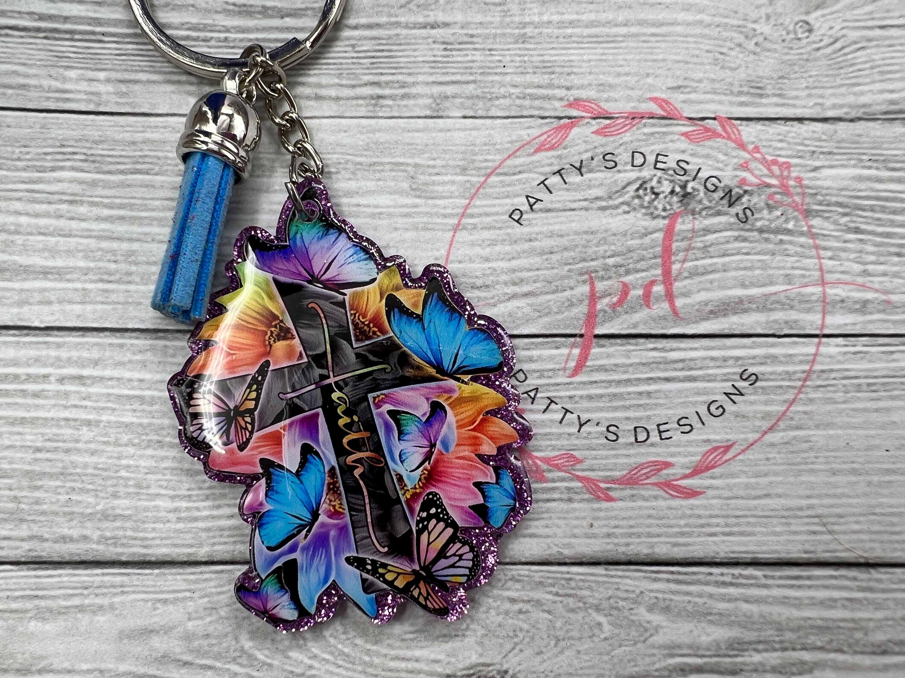 Faith Cross, Easter Keychain