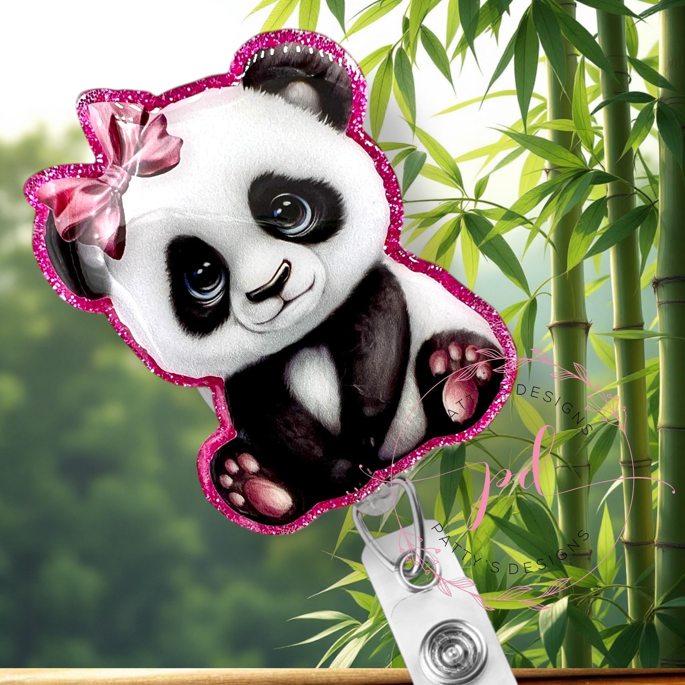 Baby Panda Badge Reel, Badge Holder, ID Holder