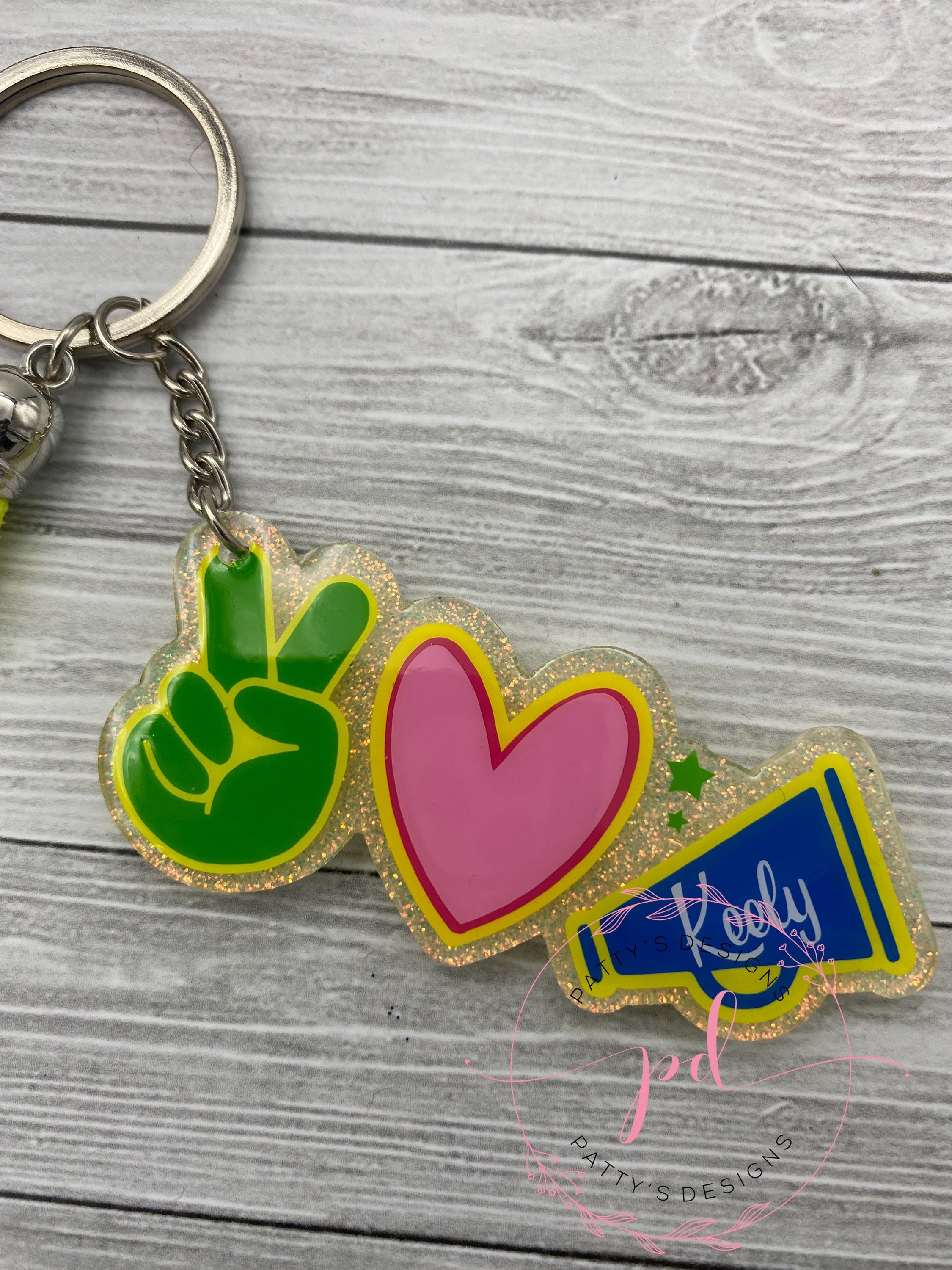 Peace, Love and Cheer Keychain