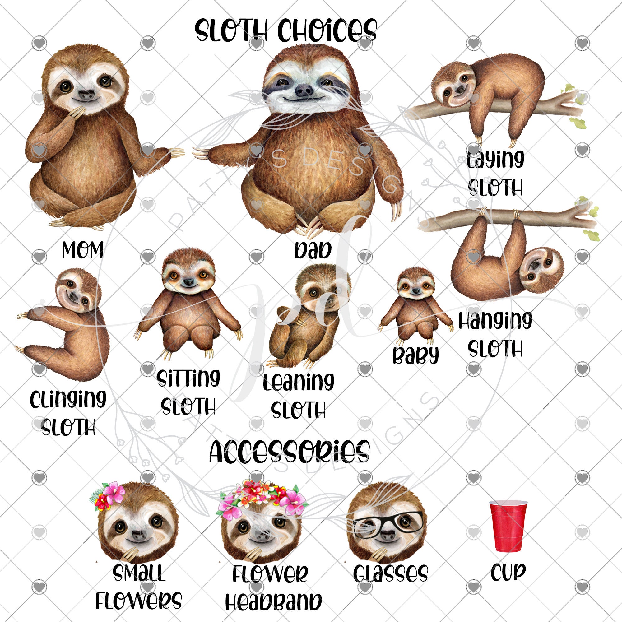 Sloths, Sloth Family Keychain, Personalized Keychain - Thumbnail 3