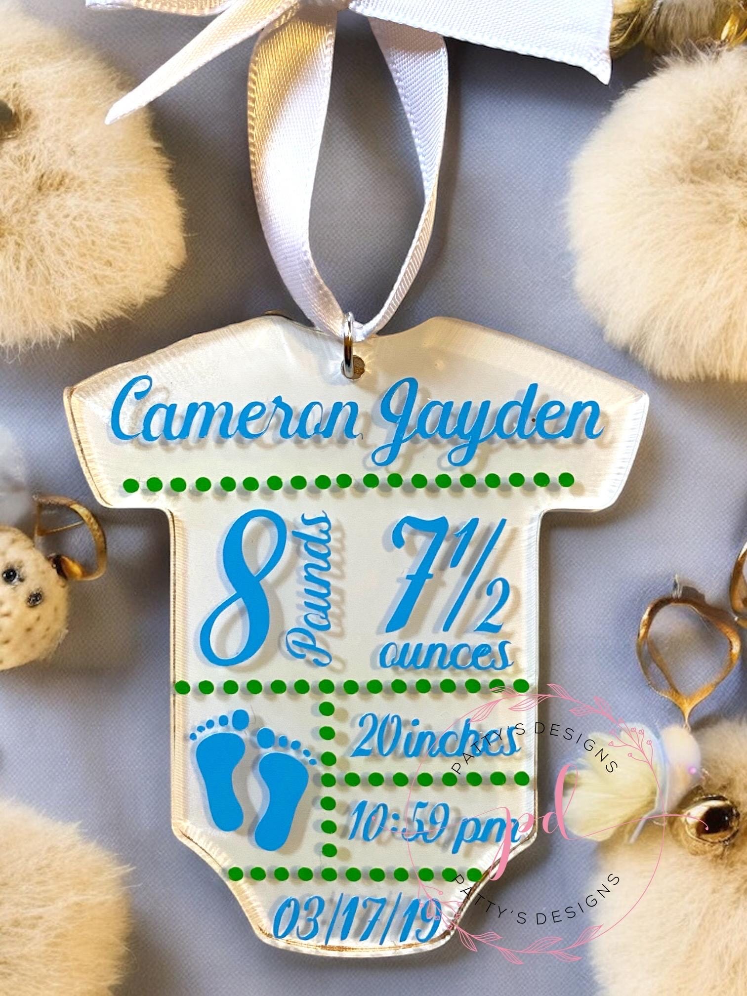 Baby Onesie Ornament, Birth Announcement, Newborn Baby, Baby Girl, Baby Boy - Thumbnail 2