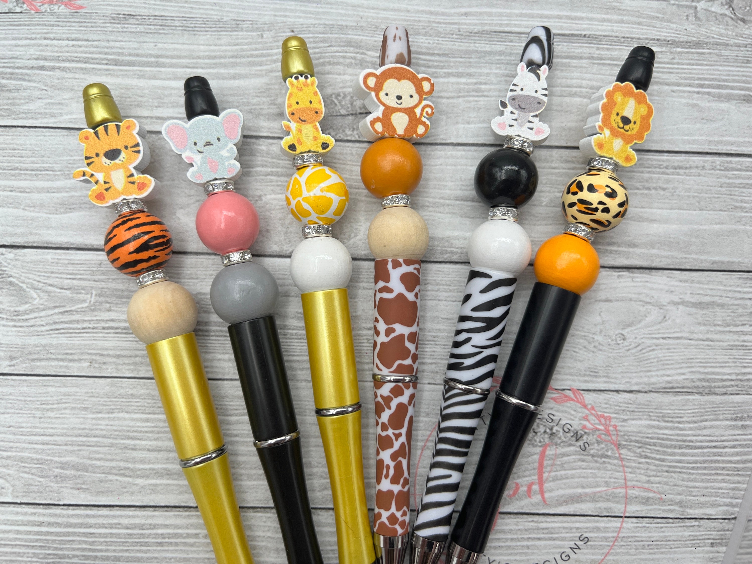 Zoo Animals Beaded Pen w/ Ink Refill