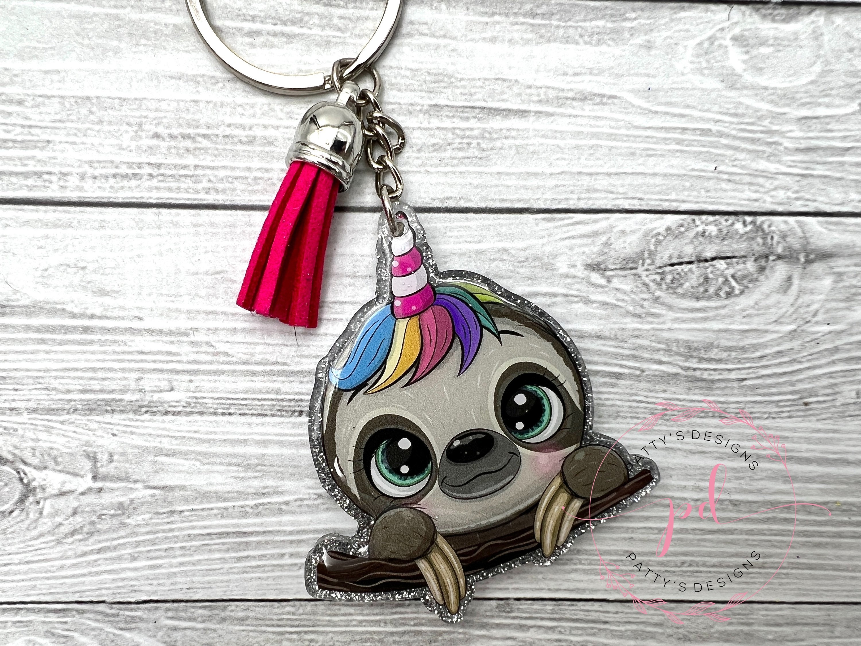 Unicorn Sloth Keychain