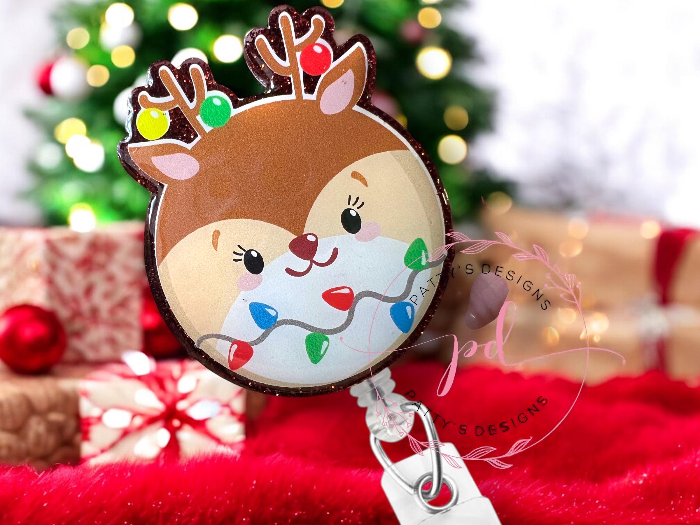Reindeer Badge Reel, Badge Holder, ID Holder