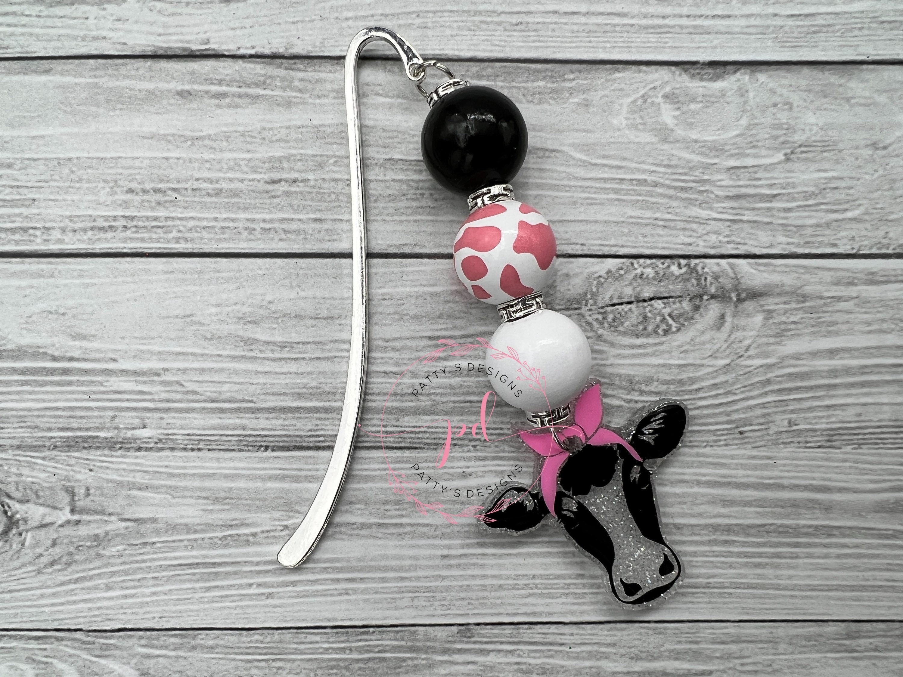 Cow w/ Bandana Beaded Bookmark