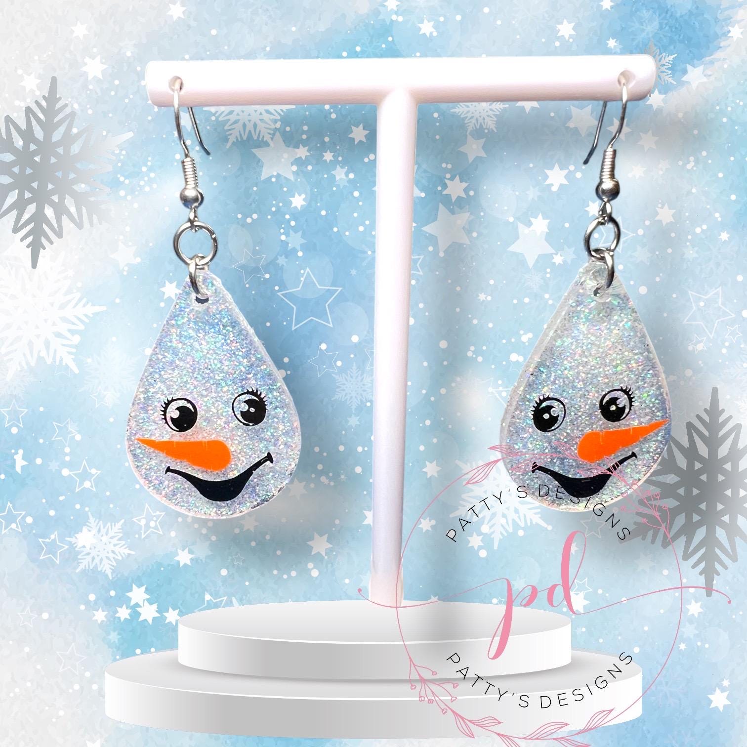 Snowman Teardrop Earrings