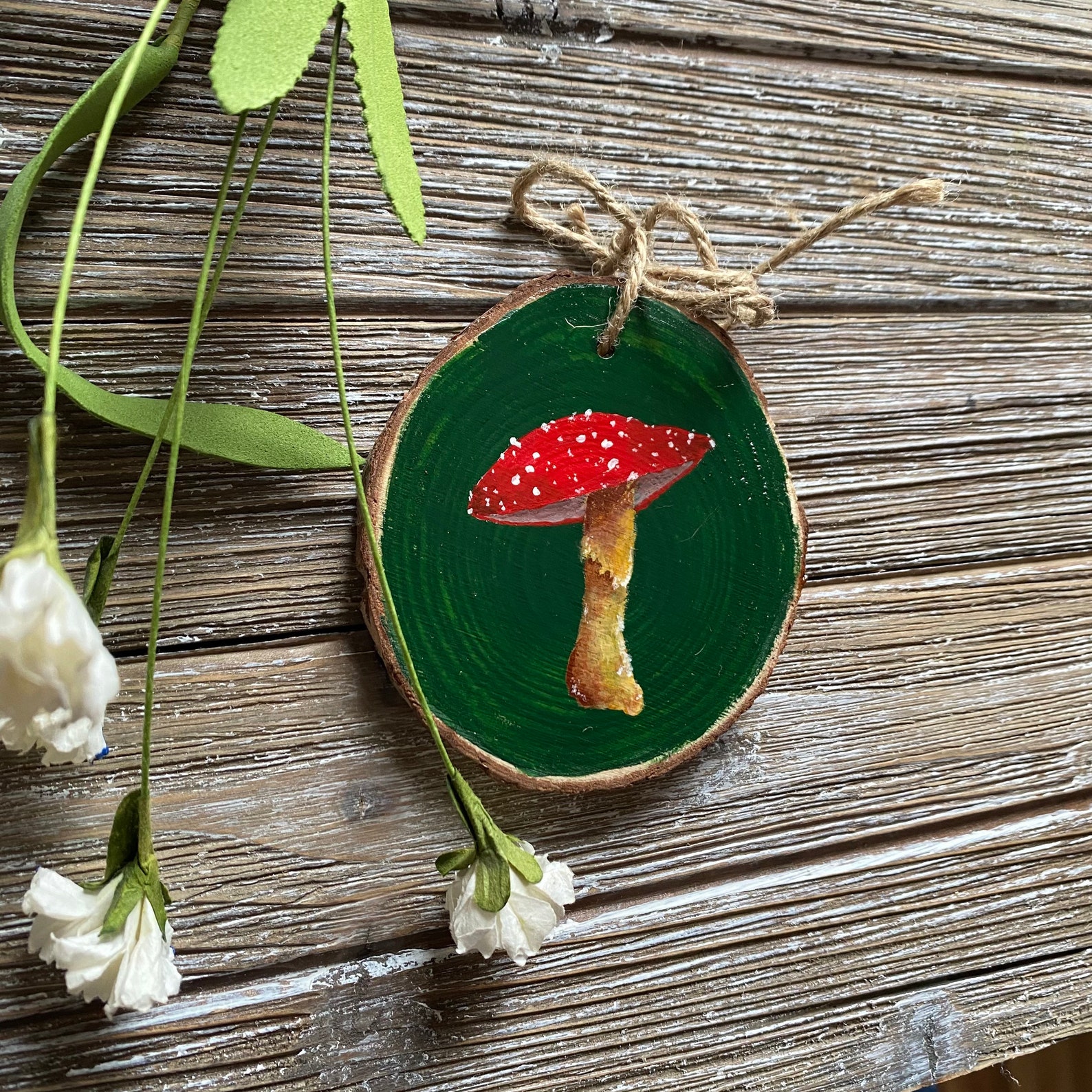 Mushroom toadstool cottagecore hand painted art botanical  etsy