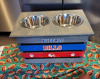 Dog feeder elevated Dog feeder raised Buffalo Bills
