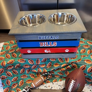 Buffalo Bills feeder elevated Dog feeder raised