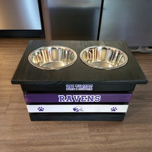 Baltimore Ravens feeder elevated dog feeder raised