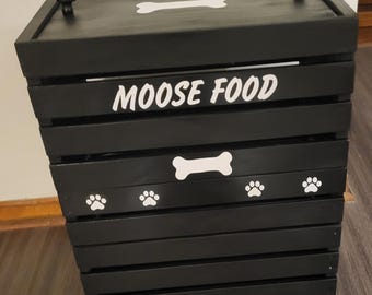 Wooden Dog Food Storage Pet Accessories Container Kitchen Organization Dog Food Container