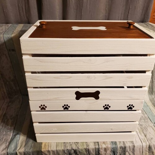 Wooden Dog Food Storage Container Dog Food Bin Pet Food Etsy