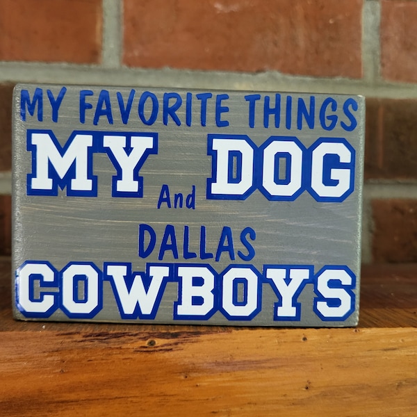 Football Themed Dog Sign Wooden Block Funny Shelf Dog Decor Gift for Dog Dad Dog Mom