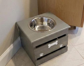 Elevated Single Bowl Feeder Feeding Dog Stand Gift Idea for Pet parents Personalized Dog Decor
