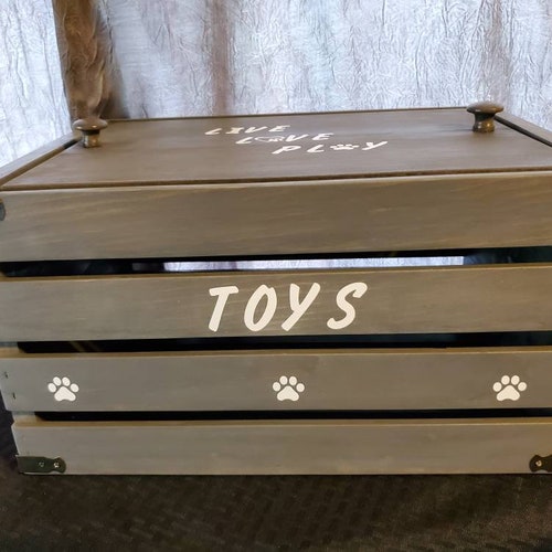 Dog Wooden Toy Box Personalized Pet Toy Box Pet Etsy