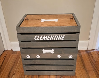 Personalized Pet Food Bin Wooden Large Dog Food Storage Gifts for Dog Lover