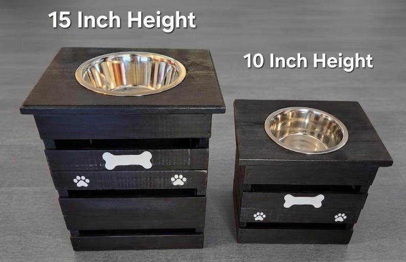 Elevated Dog Feeder Single Bowl Raised dog bowls Pet Furniture with Storage image 4