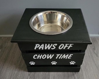 Elevated Dog Feeder Single Bowl  Raised dog bowls Pet Furniture with Storage