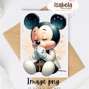 Mickey Mouse Baby Clipart, mickey christening png, mickey baby shower, vintage watercolor, digital