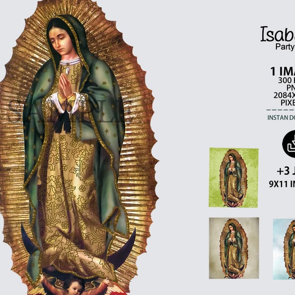 virgen png, virgen guadalupe clipart, virgen sin fondo, virgen litografia, virgen image PNG DIGITAL