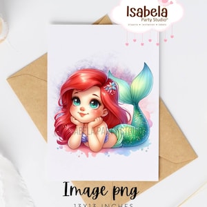 Little Mermaid Clipart, Little Mermaid Clipart, Baby Mermaid Clipart, Little Mermaid PNG, Mermaid Image, Little Mermaid Image Without Background, Instant Download