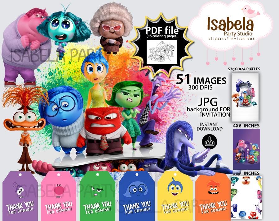 inside out PNG, inside out Clipart, Instant digital download, intensely clipart, inside out images