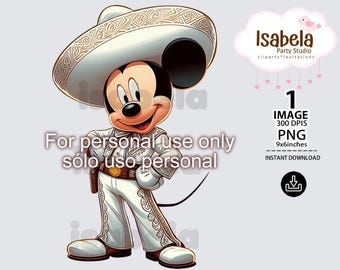 Mickey charro PNG digital download - charro Mickey clipart