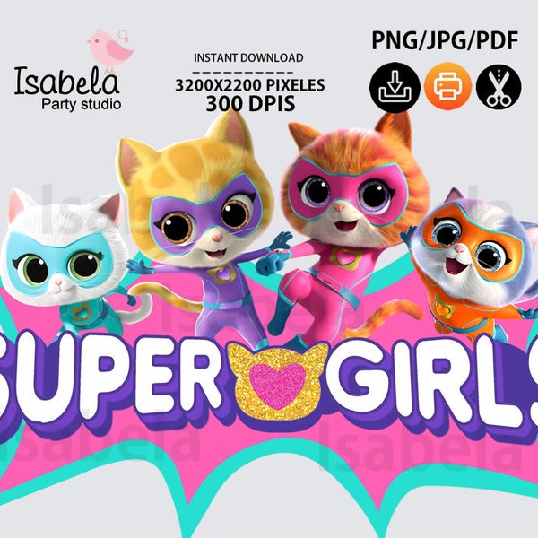 super Kitties PNG, super kitties clipart, super kitties sublimation, Digital download