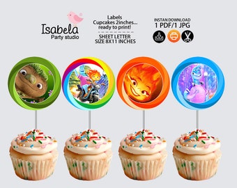 Elemental cupcakes, Elementos cupcake, elemental cupcake toppers, elemental party DIGITAL, elementos topper, descarga-recorta e imprime! PDF