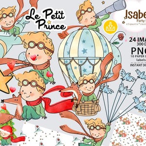 Cliparts vom Kleinen Prinzen, PNG-Bilder des Kleinen Prinzen, digitale Papiere